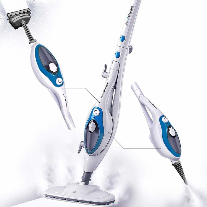 The 10-in-1 Steam Mop Cleaner featuring a convenient detachable handheld unit