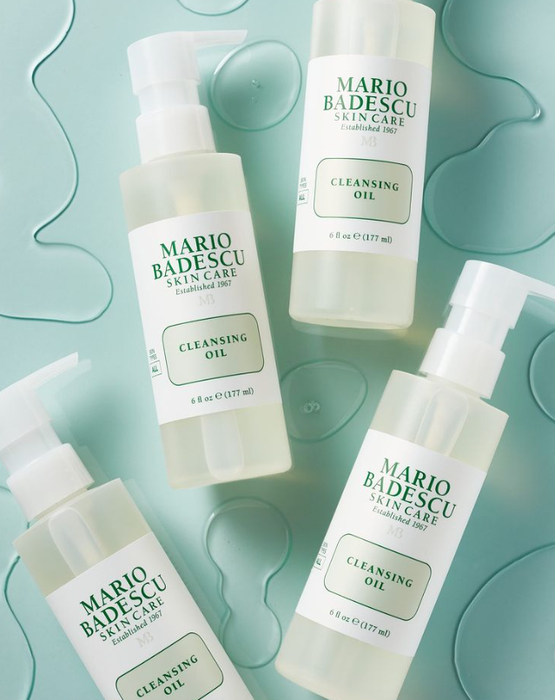 A selection of Mario Badescu Cleansing Oil bottles.