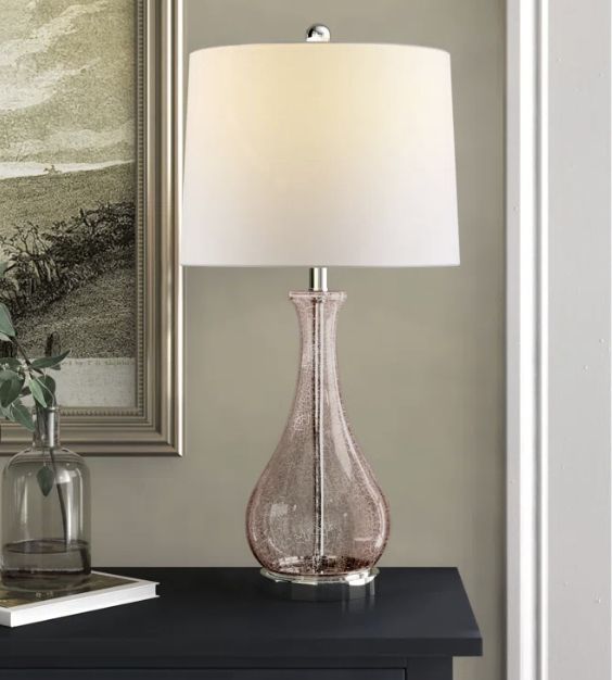 A lamp placed on a side table