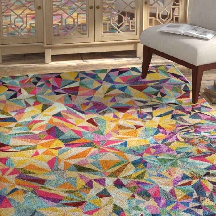 The area rug in the living room