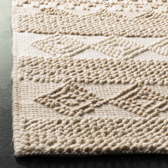 A detailed close-up showing the texture of the rug.