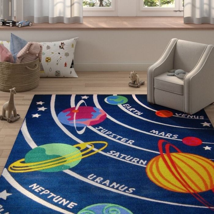 The area rug in a kid's room.