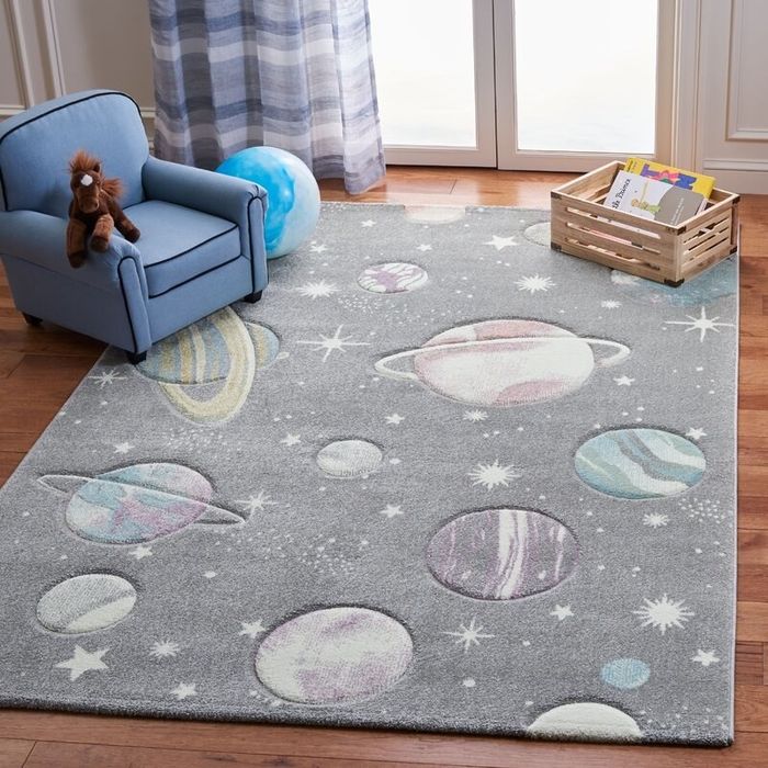 The area rug in a kid's room