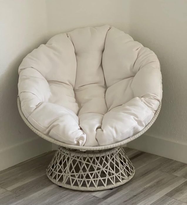 The chair is positioned in a corner