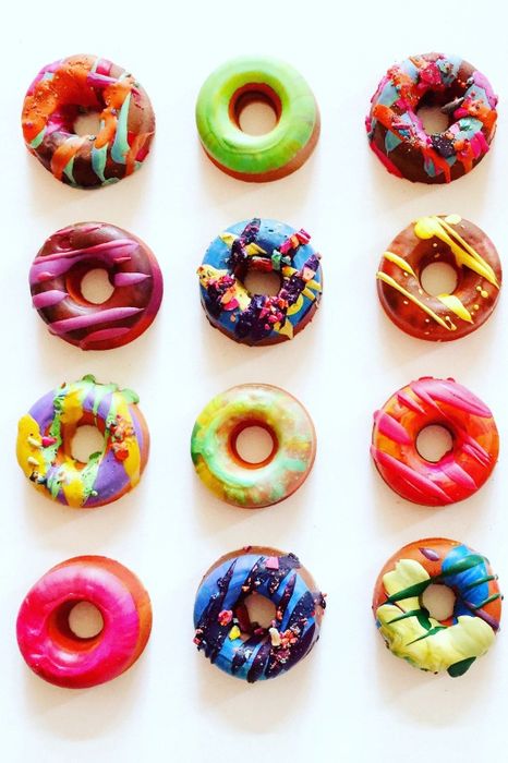 crayons shaped like donuts