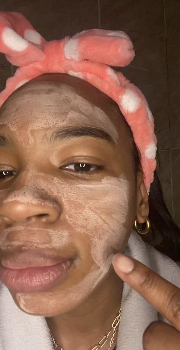 A user's experience before applying the mask