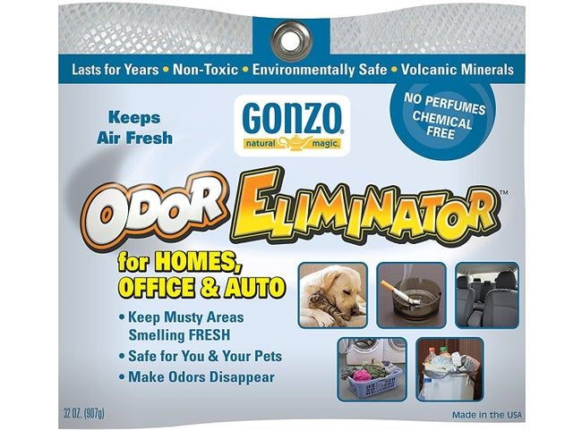the container of the odor eliminating rocks