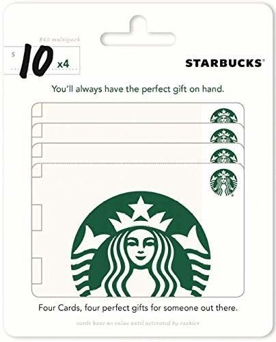 A set of Starbucks gift cards