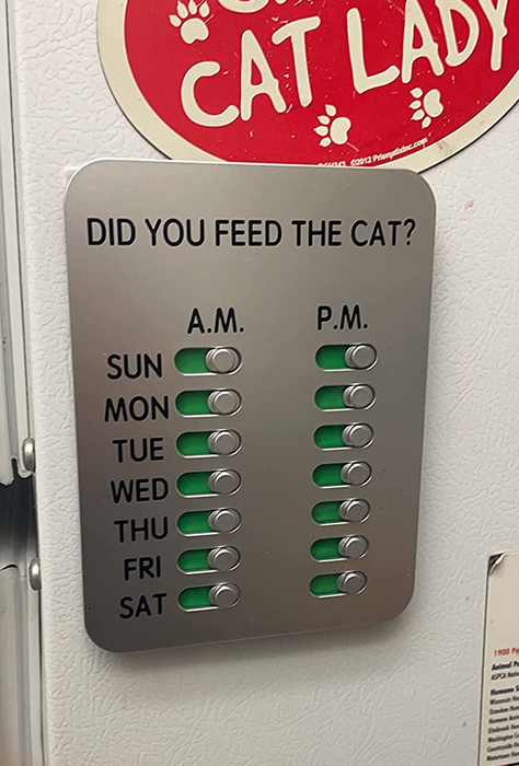 a magnet placed on a reviewer's refrigerator