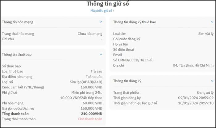 Chọn địa điểm nhận SIM gần nhất để hoàn thành thao tác.