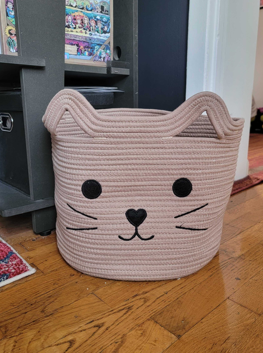 the brown woven storage basket