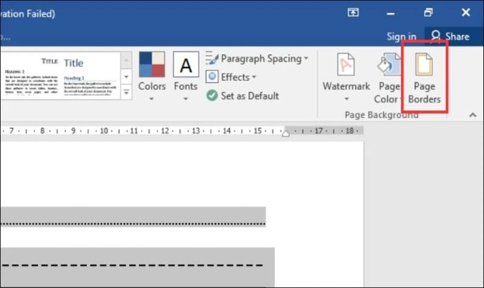 Chọn mục Page Borders.