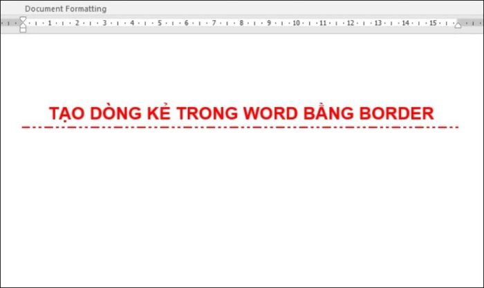 Đường kẻ sẽ được chèn vào tài liệu Word