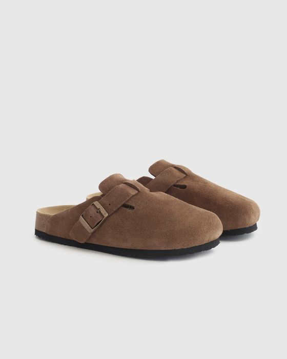 Clogs in a rich cafe hue