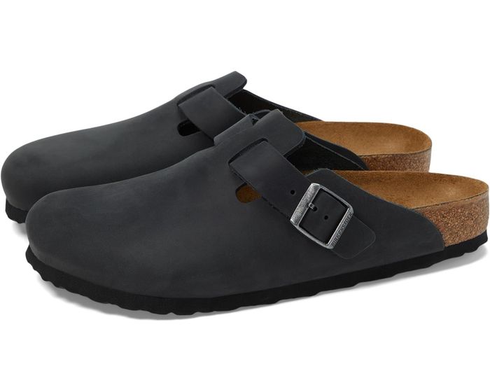 Shoes Crafted from Black Oiled Leather