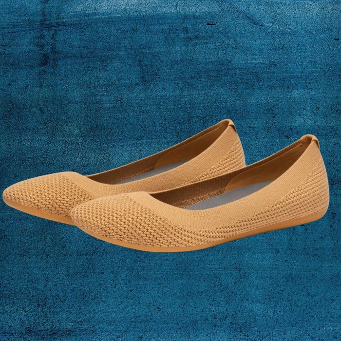 Yellow breathable ballet flats