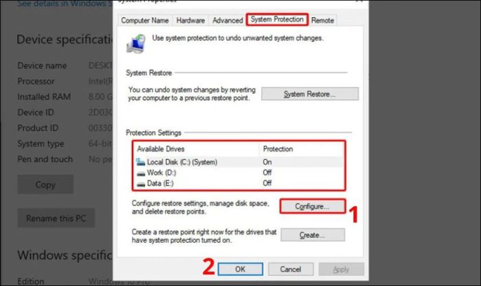 Chọn vào Configure tiếp theo