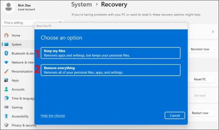 Giải phóng bộ nhớ RAM của laptop bằng cách cài lại Windows