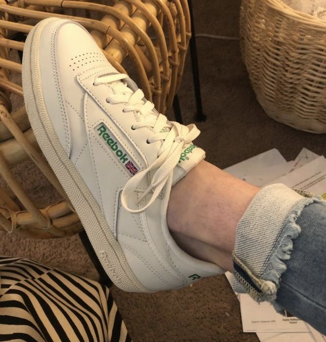 A customer sporting the white version of the shoe.