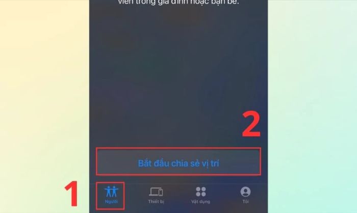 Nhấn vào nút để bắt đầu chia sẻ vị trí.