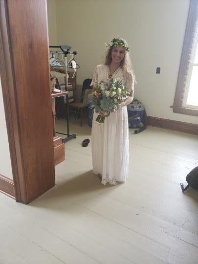 an image of a reviewer showcasing the dress