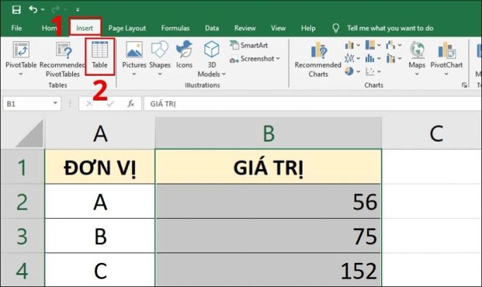 Minh họa cách tính căn bậc hai bằng hàm POWER QUERY