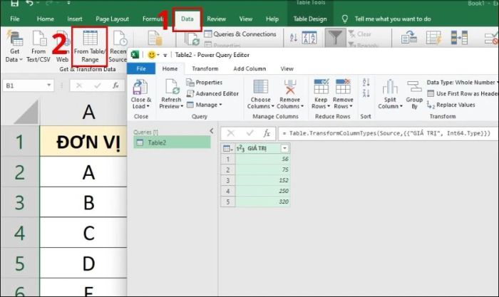 Lọc dữ liệu trong Excel để thực hiện phép tính căn bậc hai trên bảng tính