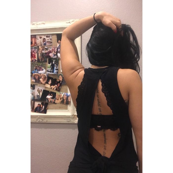Another reviewer showing off the back of the tank in black.