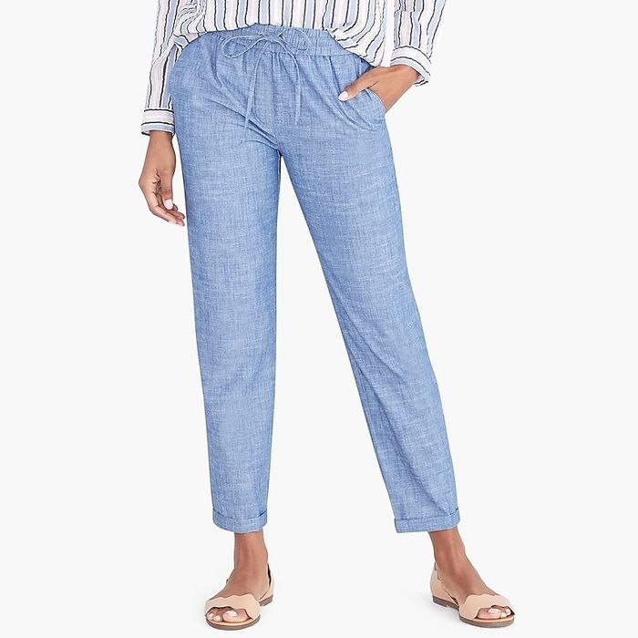 Model styled in drawstring pants