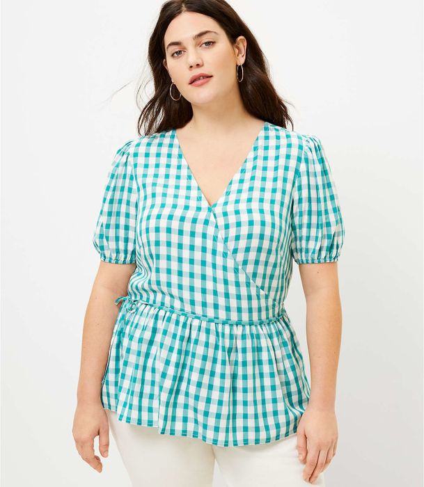 Model wearing the blouse