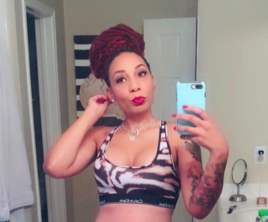 A different reviewer shows off the bralette in a chic animal print.