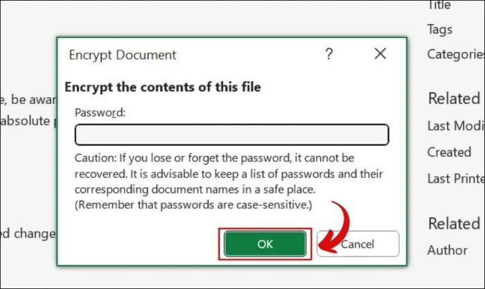 Mẹo thay đổi mật khẩu trong Excel