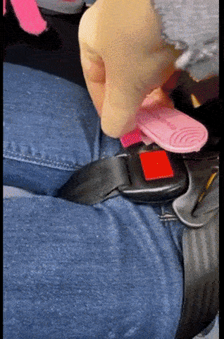 A gif from a reviewer showcasing the buckle release tool in action
