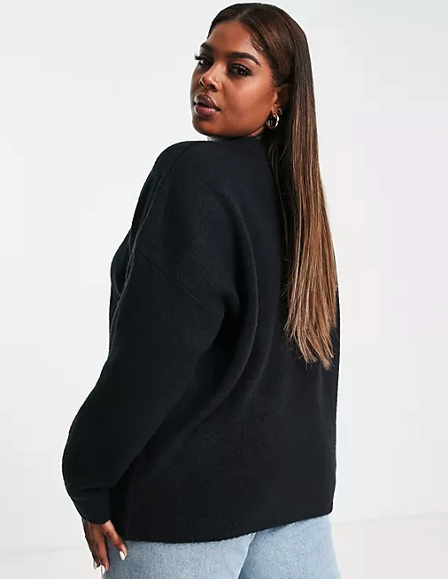 Model in a black sweater