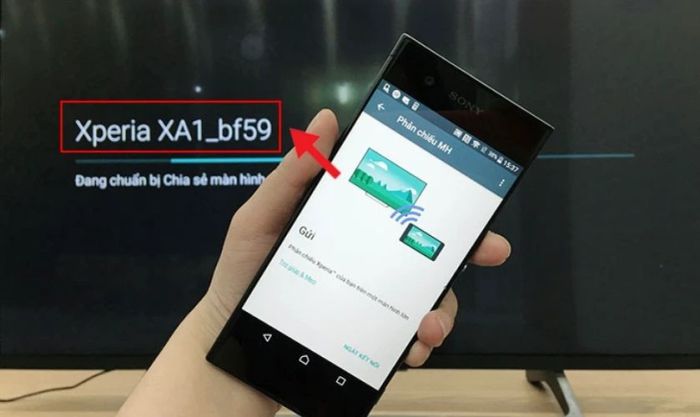 Chọn tên tivi cần kết nối