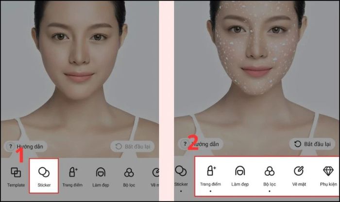 Sử dụng công cụ Sticker để tạo filter