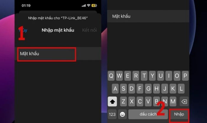 Nhập mật khẩu WPA của tivi và nhấn Join để kết nối