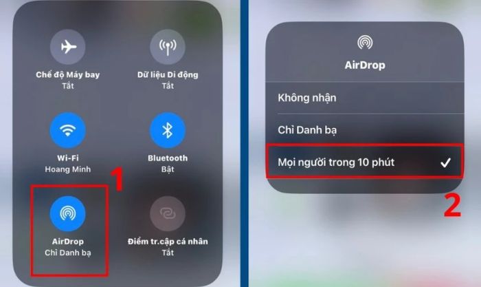 Cài đặt để chuyển ảnh từ iPhone sang Macbook qua Airdrop