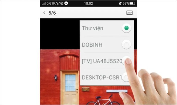 Chọn tên tivi để kết nối điện thoại với tivi