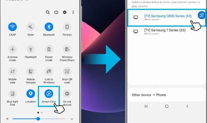 Kết nối điện thoại Samsung với tivi thông qua ứng dụng Smartview