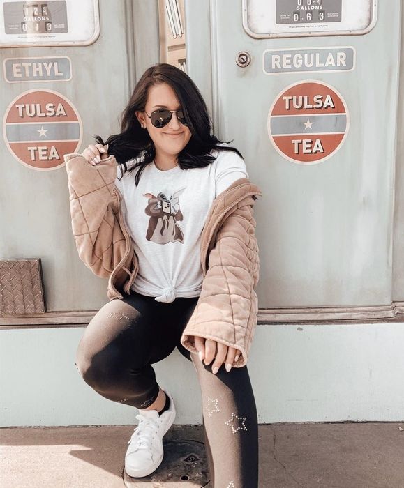 Writer styled in the Free People quilted coat.