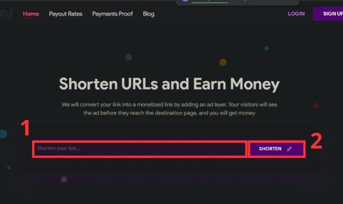 Cách rút gọn đường link trên Shrtfly.com