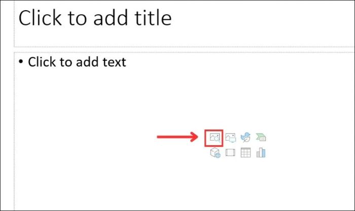 Chọn ô Picture để chèn ảnh từ máy tính hoặc ảnh trực tuyến trong PowerPoint