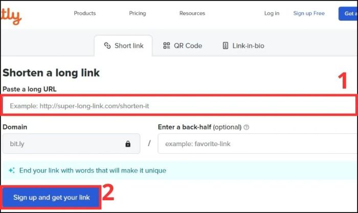 Cách rút gọn link qua Bit.ly.com