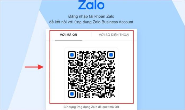 Đăng nhập vào tài khoản Zalo chính thông qua mã QR hoặc số điện thoại của bạn.