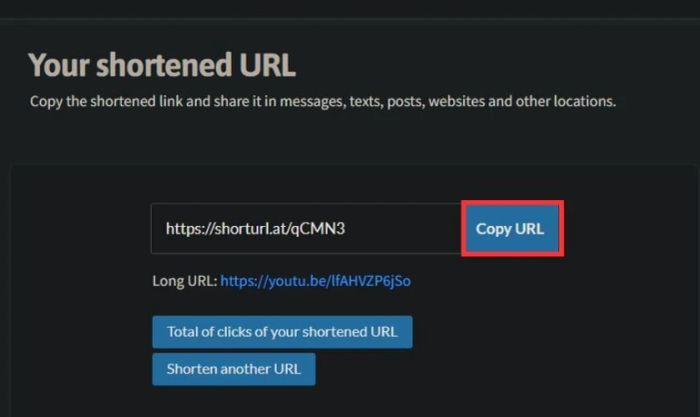 Nhấn vào Copy URL để sao chép đường dẫn rồi chia sẻ với bạn bè của bạn.
