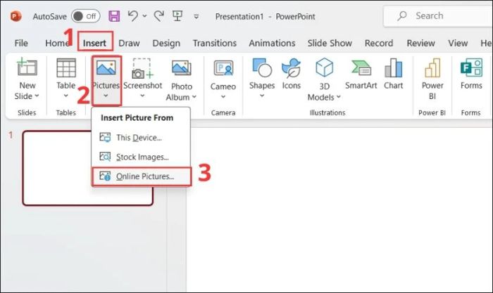 Cách chèn ảnh trực tuyến vào PowerPoint
