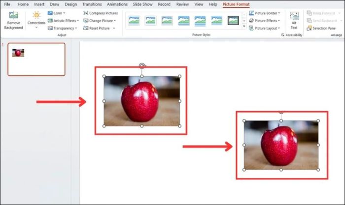 Cách di chuyển hình đã chèn vào PowerPoint 