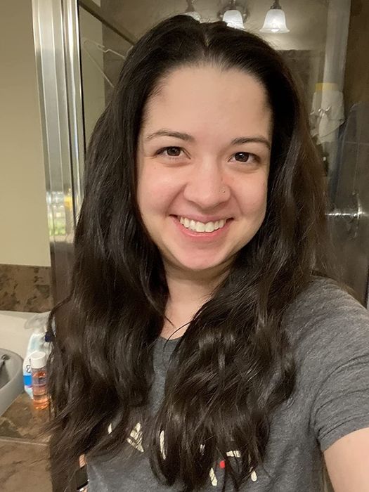 Another shot of the reviewer's flawless curls after using the wand