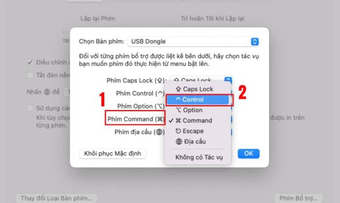 Hướng dẫn sử dụng bàn phím MacBook - thay đổi vị trí phím